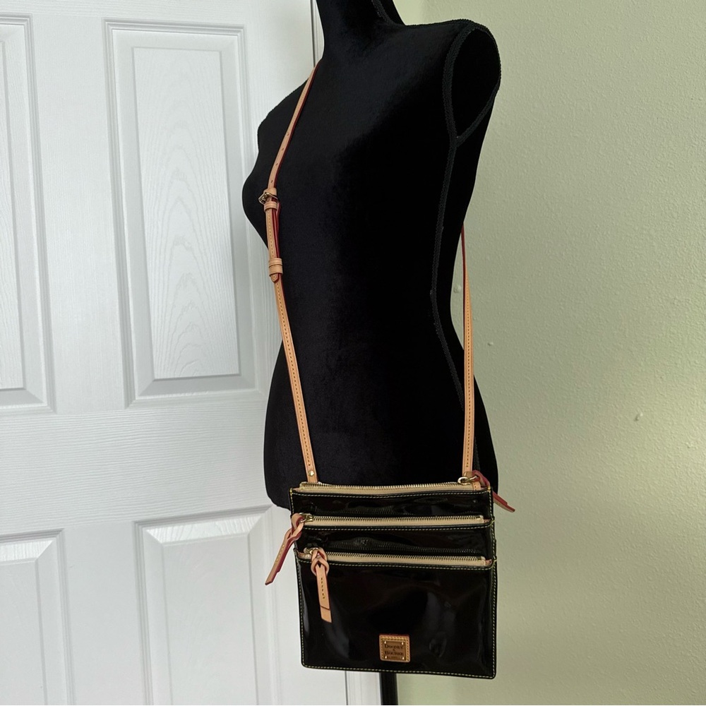 Dooney & Bourke Patent Leather Triple Zip Crossbody Bag